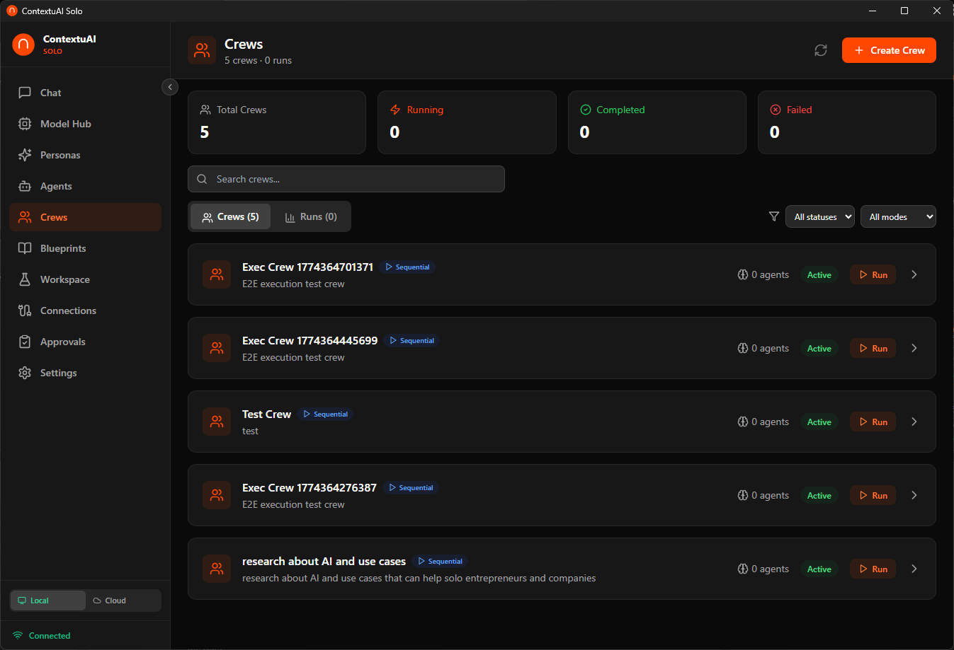 Solo — Crew Dashboard